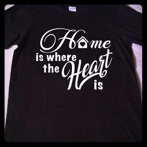 Handcrafted vinyl print home where the heart is